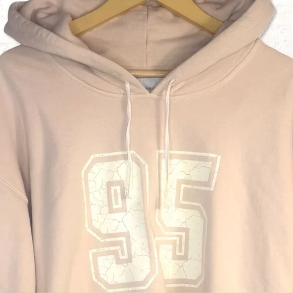 Current/ Elliot #95 Heavyweight Hooded Sweatshirt Beige Blush Size 2 Fits M/L - Picture 6 of 11